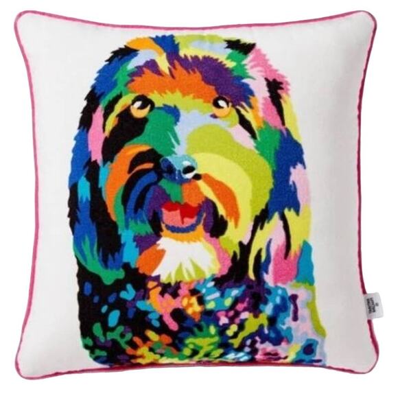 Tabitha Brown Colorful Small Decorative Pillow Dog - Picture 1 of 5